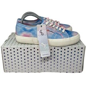 SUPERGA 2750 Blue Pink Tie Dye Sneakers Shoes Beads Women's 39 EU 8 US NEW NIB